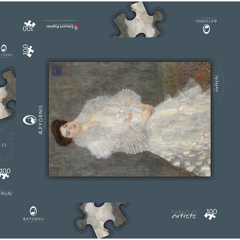 Gustav Klimt's Portrait of Hermine Gallia (1904) 100 Puzzle Schachtel 3D Modell