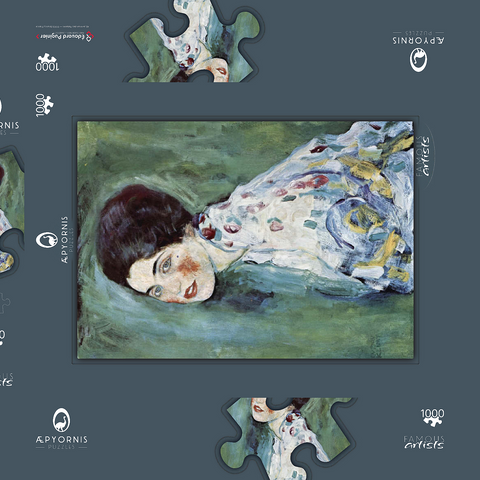 Gustav Klimt's Porträt einer Dame (1916–1917) 1000 Puzzle Schachtel 3D Modell