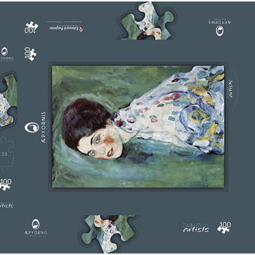 Gustav Klimt's Porträt einer Dame (1916–1917) 100 Puzzle Schachtel 3D Modell