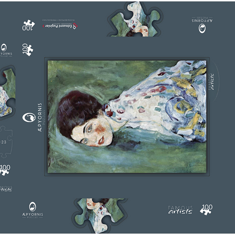 Gustav Klimt's Porträt einer Dame (1916–1917) 100 Puzzle Schachtel 3D Modell
