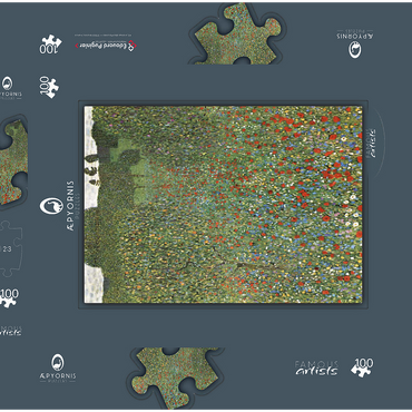 Gustav Klimt's Mohnfeld (1907) 100 Puzzle Schachtel 3D Modell