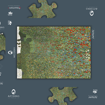 Gustav Klimt's Mohnfeld (1907) 500 Puzzle Schachtel 3D Modell