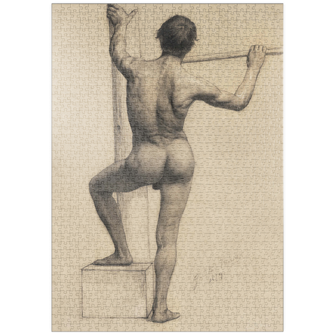 puzzleplate Male Nude with Left Foot on a Pedestal (1879) by Gustav Klimt 1000 Puzzle