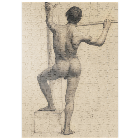puzzleplate Male Nude with Left Foot on a Pedestal (1879) by Gustav Klimt 200 Puzzle