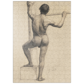 Darstellung des Puzzle Motivs Male Nude with Left Foot on a Pedestal (1879) by Gustav Klimt - Puzzleteile: 200
