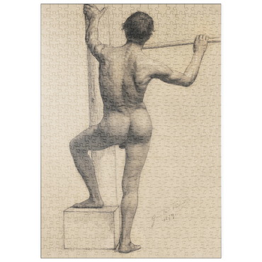 puzzleplate Male Nude with Left Foot on a Pedestal (1879) by Gustav Klimt 500 Puzzle