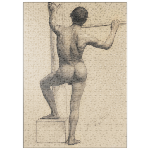 puzzleplate Male Nude with Left Foot on a Pedestal (1879) by Gustav Klimt 500 Puzzle
