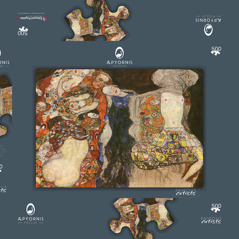 Gustav Klimt's The Bride (1917–1918) 500 Puzzle Schachtel 3D Modell