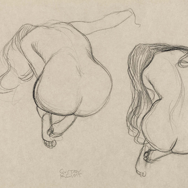 Two Studies of a Seated Nude with Long Hair (ca. 1901–1902) by Gustav Klimt 100 Puzzle 3D Modell