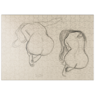 puzzleplate Two Studies of a Seated Nude with Long Hair (ca. 1901–1902) by Gustav Klimt 200 Puzzle