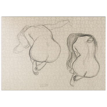 puzzleplate Two Studies of a Seated Nude with Long Hair (ca. 1901–1902) by Gustav Klimt 500 Puzzle
