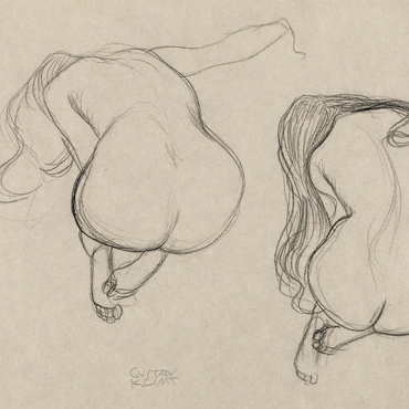 Two Studies of a Seated Nude with Long Hair (ca. 1901–1902) by Gustav Klimt 500 Puzzle 3D Modell