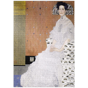 Darstellung des Puzzle-Motivs Gustav Klimt's Bildnis Fritza Riedler (1906) – Puzzleteile: 1000