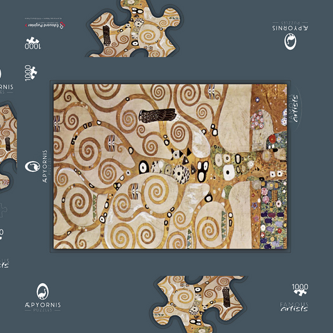 Gustav Klimt's L'Arbre de Vie (1905-1909) 1000 Puzzle Schachtel 3D Modell