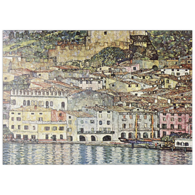 Darstellung des Puzzle Motivs Gustav Klimt's Malcesine am Gardasee (1913) - Puzzleteile: 100