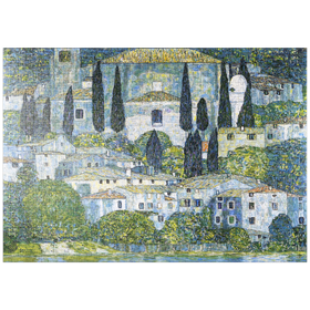 Darstellung des Puzzle Motivs Gustav Klimt's Kirche in Cassone (1913) - Puzzleteile: 1000