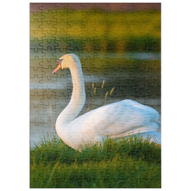 Darstellung des Puzzle-Motivs Schwan am See – Puzzleteile: 200