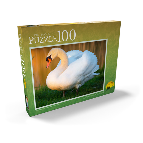 Schwan im Abendlicht 100 Puzzle Schachtel Ansicht2