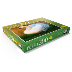 Alternative Darstellung des Puzzle-Motivs Schwan im Abendlicht – Puzzleteile: 200