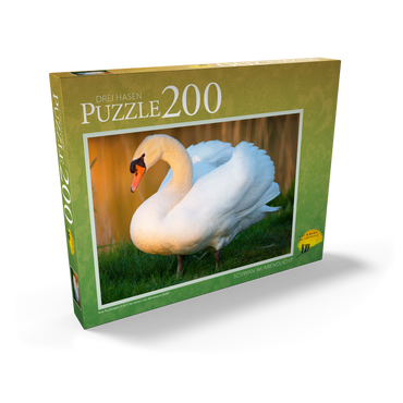 Schwan im Abendlicht 200 Puzzle Schachtel Ansicht2
