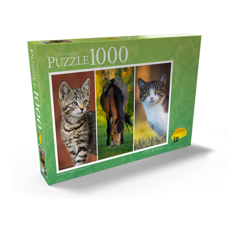 Cats&Horse Collage 1000 Puzzle Schachtel Ansicht2