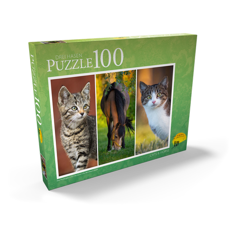 Cats&Horse Collage 100 Puzzle Schachtel Ansicht2