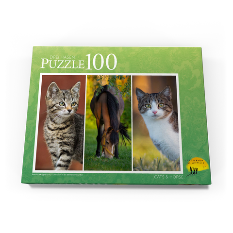 Cats&Horse Collage 100 Puzzle Schachtel Ansicht3