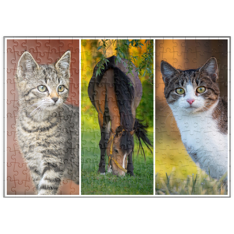 puzzleplate Cats&Horse Collage 200 Puzzle