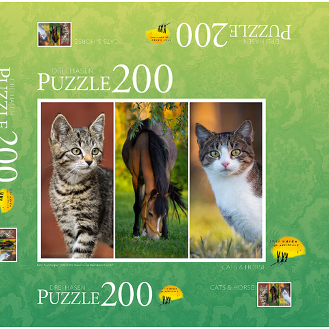 Cats&Horse Collage 200 Puzzle Schachtel 3D Modell