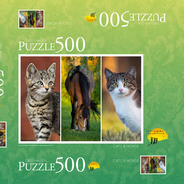 Cats&Horse Collage 500 Puzzle Schachtel 3D Modell