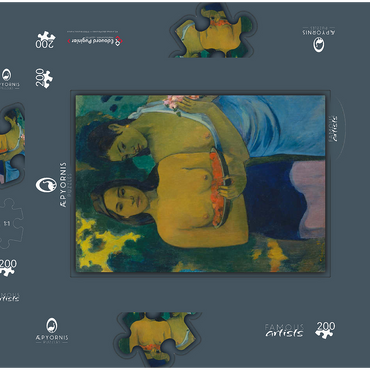 Two Tahitian Women (1899) by Paul Gauguin 200 Puzzle Schachtel 3D Modell