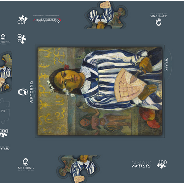 Tehamana Has Many Parents or The Ancestors of Tehamana (Merahi metua no Tehamana) (1893) by Paul Gauguin 100 Puzzle Schachtel 3D Modell