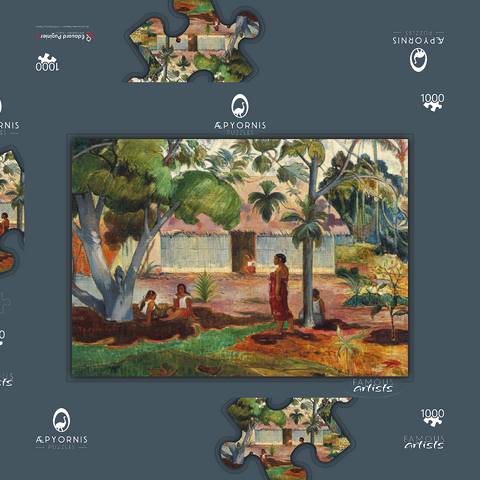 The Large Tree (1891) by Paul Gauguin 1000 Puzzle Schachtel 3D Modell