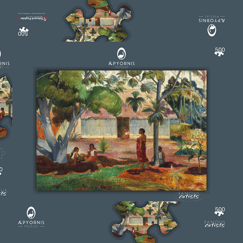 The Large Tree (1891) by Paul Gauguin 500 Puzzle Schachtel 3D Modell