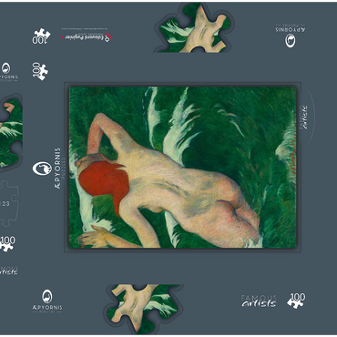 In the Waves (Dans les Vagues) (1889) by Paul Gauguin 100 Puzzle Schachtel 3D Modell