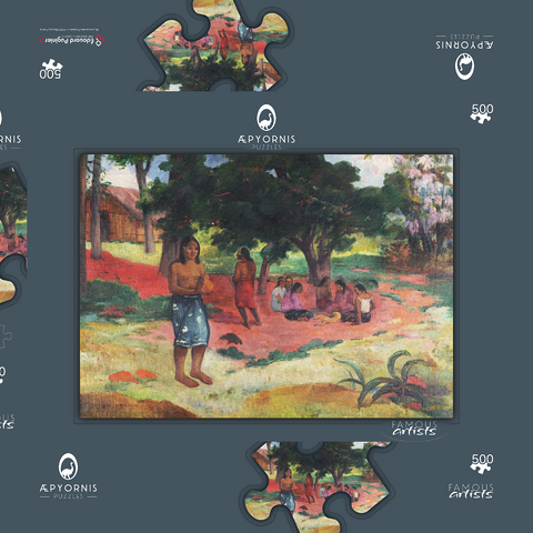 Whispered Words (Parau Parau) (1892) by Paul Gauguin 500 Puzzle Schachtel 3D Modell
