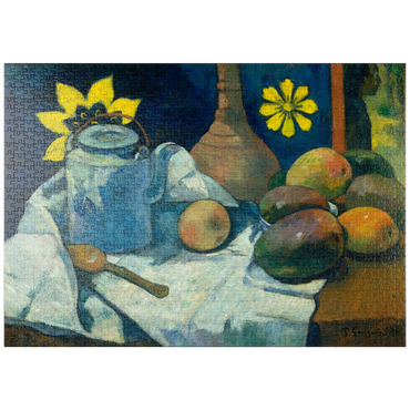 puzzleplate Still Life with Teapot and Fruit (1896) by Paul Gauguin 1000 Puzzle