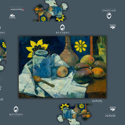 Still Life with Teapot and Fruit (1896) by Paul Gauguin 1000 Puzzle Schachtel 3D Modell