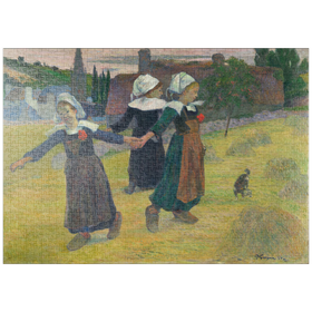Darstellung des Puzzle Motivs Breton Girls Dancing, Pont-Aven (1888) by Paul Gauguin - Puzzleteile: 1000