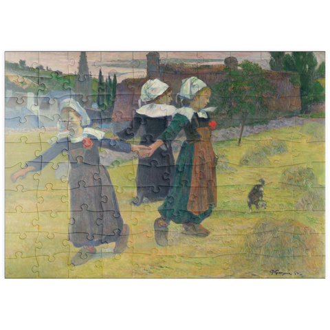 puzzleplate Breton Girls Dancing, Pont-Aven (1888) by Paul Gauguin 100 Puzzle
