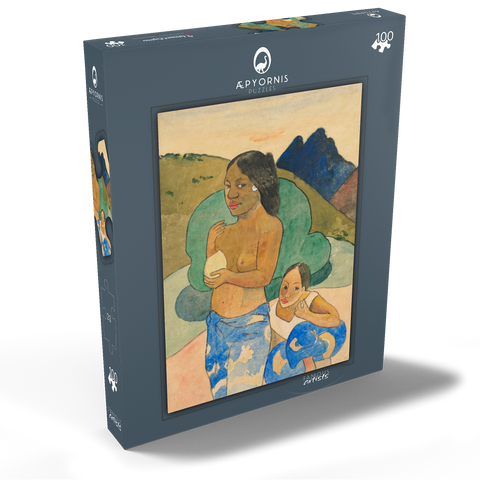 Two Tahitian Women in a Landscape (ca. 1892) by Paul Gauguin 100 Puzzle Schachtel Ansicht2