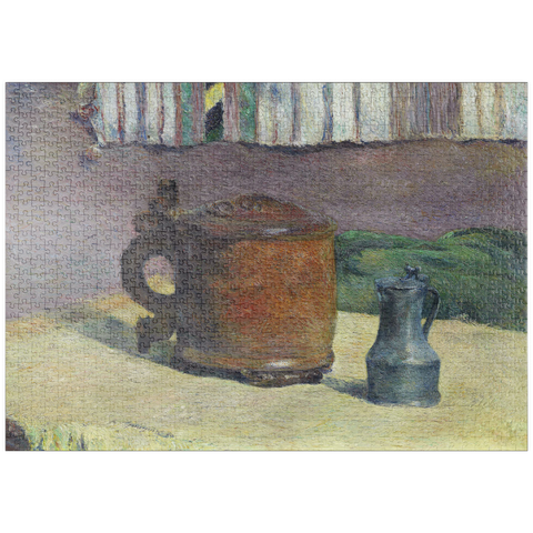 puzzleplate Still Life: Wood Tankard and Metal Pitcher (1880) by Paul Gauguin 1000 Puzzle