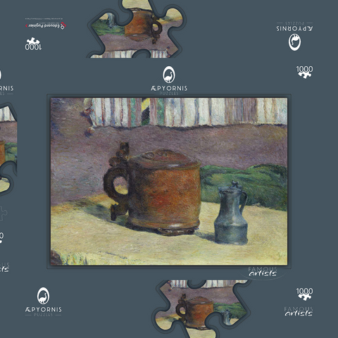 Still Life: Wood Tankard and Metal Pitcher (1880) by Paul Gauguin 1000 Puzzle Schachtel 3D Modell