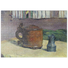 Darstellung des Puzzle Motivs Still Life: Wood Tankard and Metal Pitcher (1880) by Paul Gauguin - Puzzleteile: 500