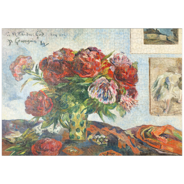 puzzleplate Still Life with Peonies (1884) by Paul Gauguin 1000 Puzzle