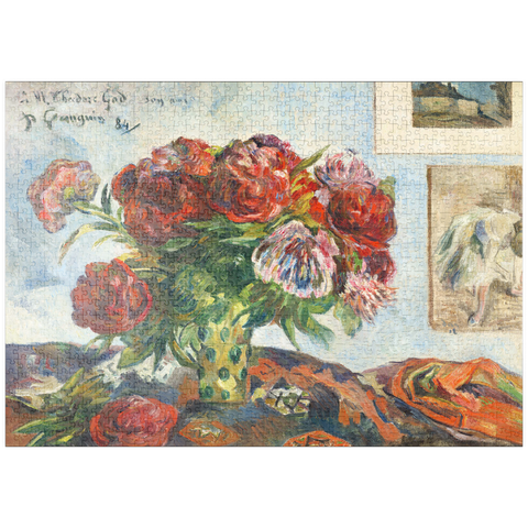 puzzleplate Still Life with Peonies (1884) by Paul Gauguin 1000 Puzzle