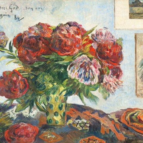 Still Life with Peonies (1884) by Paul Gauguin 1000 Puzzle 3D Modell