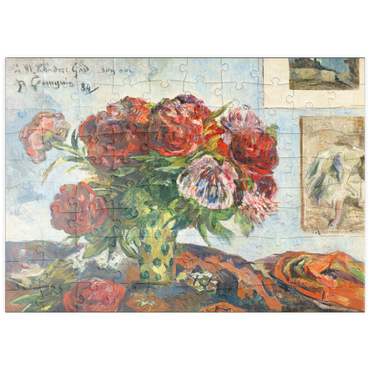 puzzleplate Still Life with Peonies (1884) by Paul Gauguin 100 Puzzle