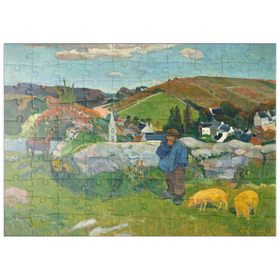Darstellung des Puzzle Motivs The Swineherd (1888) by Paul Gauguin - Puzzleteile: 100