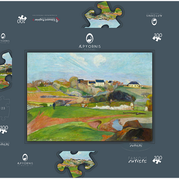 Landscape at Le Pouldu (1890) by Paul Gauguin 100 Puzzle Schachtel 3D Modell